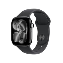 Apple Watch (2025) GPS + Mobilnät 42 mm - Aluminium gagatsvart - Sportband Svart