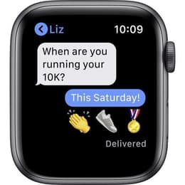 Apple Watch Series 6 (2020) GPS + Mobilnät 40 mm - Rostfritt stål Grafit - Sportband Svart