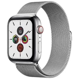 Apple Watch Series 5 (2019) GPS + Mobilnät 44 mm - Rostfritt stål Silver - Milanese loop Grå