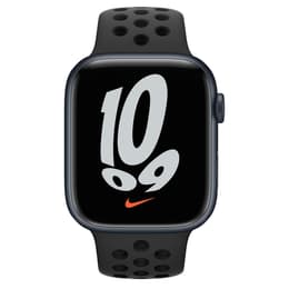 Apple Watch (Series 7) 2021 GPS 45 - Aluminium Midnatt - Nike Sport band Svart