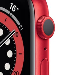 Apple Watch (Series 6) 2020 GPS + Mobilnät 44 - Aluminium Röd - Sportband Svart