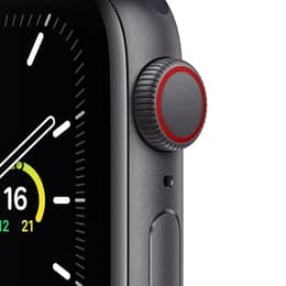 Apple Watch (Series 4) 2018 GPS + Mobilnät 40 - Aluminium Grå utrymme - Sportband Svart