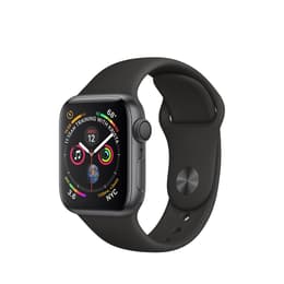 Apple Watch (Series 4) 2018 GPS + Mobilnät 44 - Rostfritt stål Svart - Sportband Svart