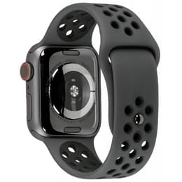 Apple Watch (Series 5) 2019 GPS 44 - Aluminium Grå utrymme - Nike Sport band Svart