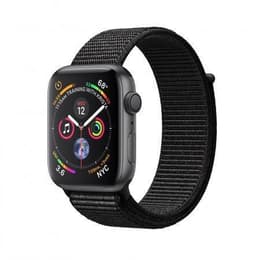 Apple Watch (Series 4) 2018 GPS + Mobilnät 44 - Aluminium Grå utrymme - Sport-loop Svart