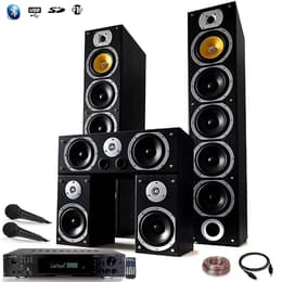 Beng Ensemble Home-cinéma Hifi Karaoké Home SOUND 1240W + ampli 360W + 25M de câble de liaison + 2 Micros Bluetooth Högtalare - Svart
