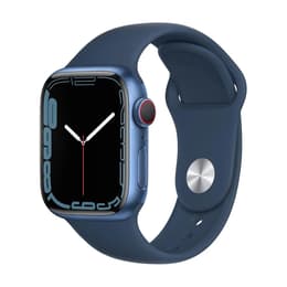 Apple Watch Series 7 (2021) GPS + Mobilnät 41 mm - Aluminium Midnight - Sportband Blå