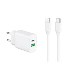 Kabel och vägg (USB-C + USB-C) 20W - WTK