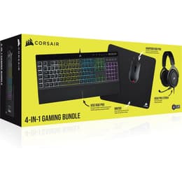 Keyboard AZERTY Fransk Bakgrundsbelyst tangentbord CORSAIR 4 IN 1 GAMING BUNDLE