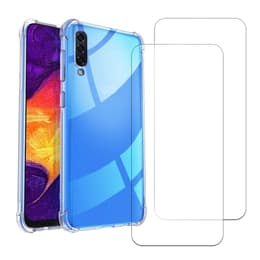 Skal Galaxy A50 och 2 st skärmskydd - TPU - Genomskinlig