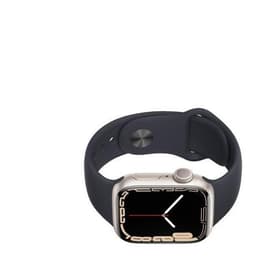 Apple Watch (Series 7) 2021 GPS + Mobilnät 45 - Aluminium Stjärnglans - Sportband Svart