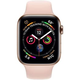 Apple Watch (Series 5) 2019 GPS 44 - Rostfritt stål Roséguld - Sport-loop Rosa