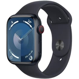 Apple Watch (Series 8) 2023 GPS + Mobilnät 45 - Aluminium Midnatt - Sportband Svart