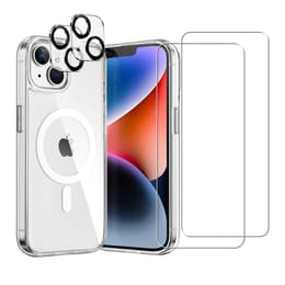 Skal iPhone 14 Plus och 2 st skärmskydd - TPU - Genomskinlig