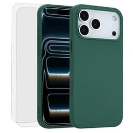 Skal iPhone 17 Pro Max och 2 st skärmskydd - Silikon - Grön
