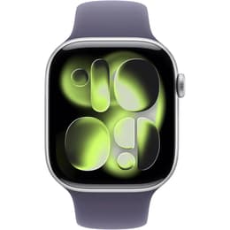 Apple Watch (2025) GPS + Mobilnät 46 mm - Aluminium Silver - Sportband Grå
