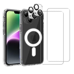 Skal iPhone 14 och 2 st skärmskydd - TPU - Genomskinlig