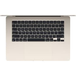 MacBook Air 15" (2024) - Apple M3 med 8-kärnig CPU och 10-kärnig grafikprocessor - 16GB RAM - SSD 256GB - Standardskärm - QWERTY - Engelsk
