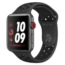 Apple Watch (Series 3) 2017 GPS + Mobilnät 42 - Aluminium Grå utrymme - Sport Nike Svart