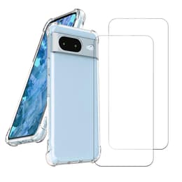 Skal Google Pixel 8 och 2 st skärmskydd - TPU - Genomskinlig