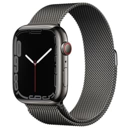 Apple Watch Series 7 (2021) GPS + Mobilnät 45 mm - Rostfritt stål Grafit - Milanese loop Svart