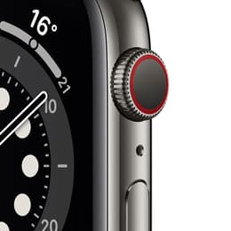 Apple Watch (Series 6) 2020 GPS + Mobilnät 40 - Rostfritt stål Grafit - Sportband Svart