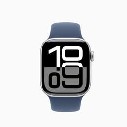 Apple Watch Series 10 (2024) GPS + Mobilnät 42 mm - Aluminium Silver - Sportband Blå