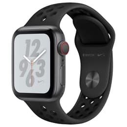 Apple Watch Series 4 (2018) GPS + Mobilnät 40 mm - Aluminium Grå utrymme - Nike Sport band Svart