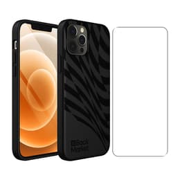 Back Market Skal iPhone 12 / iPhone 12 Pro och skyddsskärm - 100% biologiskt nedbrytbar - Svart - Vågmönster