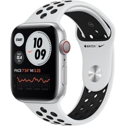 Apple Watch Series 6 (2020) GPS 44 mm - Aluminium Silver - Nike Sport band Vit/Svart