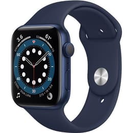 Apple Watch (Series 6) 2020 GPS 44 - Aluminium Blå - Sportband Nattblå (Antracitblå)