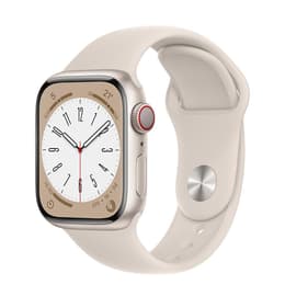 Apple Watch (Series 8) 2022 GPS + Mobilnät 41 - Aluminium Stjärnglans - Sportband Stjärnljus