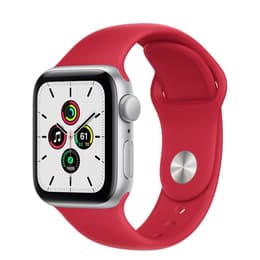Apple Watch (Series 5) 2019 GPS 40 - Aluminium Silver - Sport loop Röd