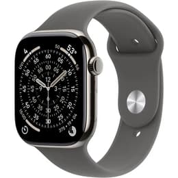 Apple Watch (2025) GPS + Mobilnät 46 mm - Titan - Sportband Grå