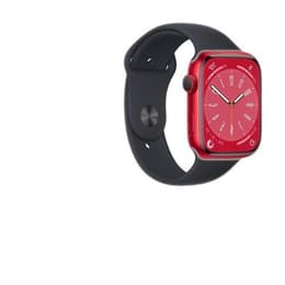 Apple Watch (Series 8) 2022 GPS + Mobilnät 41 - Aluminium Röd - Sportband Svart