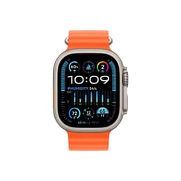 Apple Watch Ultra (2022) GPS + Mobilnät 49 mm - Titan naturligt titan - Havsband Apelsin