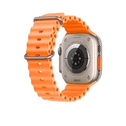 Apple Watch Ultra (2022) GPS + Mobilnät 49 mm - Titan naturligt titan - Havsband Apelsin