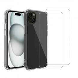 Skal iPhone 15 Plus och 2 st skärmskydd - TPU - Genomskinlig