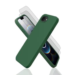 Skal iPhone 16e och 2 st skärmskydd - Silikon - Grön