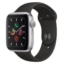 Apple Watch Series 5 (2019) GPS 44 mm - Aluminium Silver - Sportband Svart