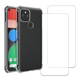 Skal Google Pixel 5 och 2 st skärmskydd - TPU - Genomskinlig