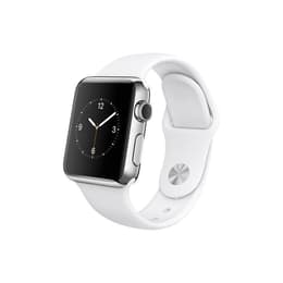 Apple Watch (Series 1) 2016 GPS 38 - Rostfritt stål Silver - Sport-loop Vit