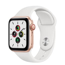 Apple Watch Series 6 (2020) GPS + Mobilnät 40 mm - Rostfritt stål Guld - Sportband Vit