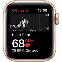 Apple Watch Series 6 (2020) GPS + Mobilnät 40 mm - Rostfritt stål Guld - Sportband Vit