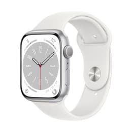 Apple Watch (Series 8) 2022 GPS 45 - Aluminium Silver - Sportband Vit