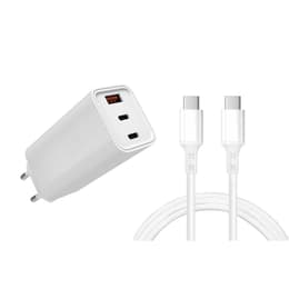 Kabel och vägg (USB-C + USB-C) 65W - WTK