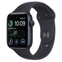 Apple Watch (Series SE) 2022 GPS + Mobilnät 44 - Aluminium Midnatt - Sportband Svart