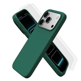 Skal iPhone 17 Pro och 2 st skärmskydd - Silikon - Grön