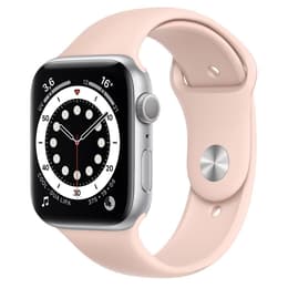 Apple Watch (Series 6) 2019 GPS 44 - Aluminium Silver - Sportband Rosa sand