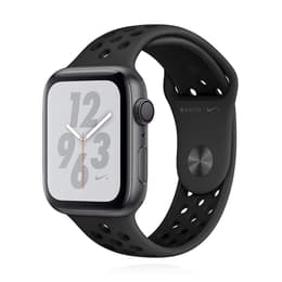 Apple Watch Series 4 (2018) GPS 44 mm - Aluminium Grå utrymme - Nike Sport band Svart